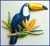 Toucan, Metal Art Bird Wall Hanging, Painted Metal Parrot Wall Art - Tropical Decor - 22" x 26" 