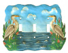 Triple Light Switch Plate Cover - Painted Metal Heron Switchplate