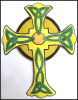 Painted Metal Celtic Cross Wall Hanging, Christian Art, Christian Gift, Steel drum - 18"