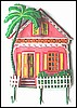 Tropical Pink Gingerbread House Painted Metal Wall Hook - 12" x 17"