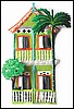 Painted Metal Tropical Gingerbread House Wall Decor - 11" x 17