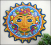 Metal Sun, Hand Painted Metal Art 24", Sun Wall Hanging, Haitian Art, Garden Art, Outdoor Wall Art, 