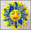 Sun Design Painted Metal Wall Hanging - Handcrafted Tropical Decor - 24"