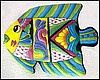 Decorative Painted Metal Tropical Fish Wall Decor, Outdoor Garden Art, Island Decor, Painted Metal W
