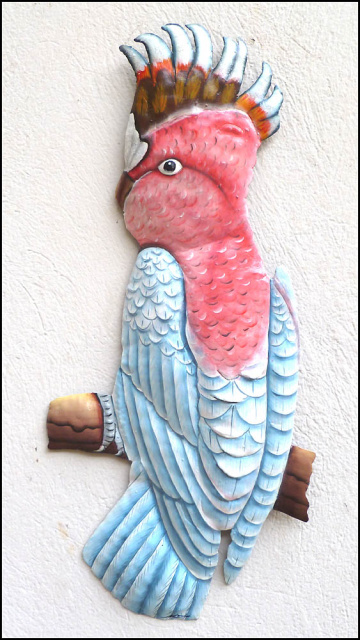 Major Mitchel Cocotoo Parrot - Hand Painted Metal