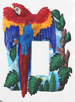 Painted metal switchplate - Parrot