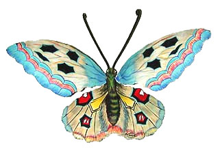 Butterfly Painted Metal Wall Decor -Wall Hanging - 13 1/2"