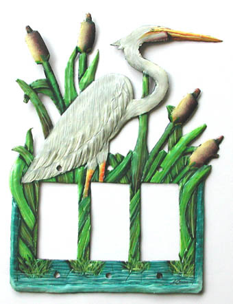 painted metal switch plate cover - egret
