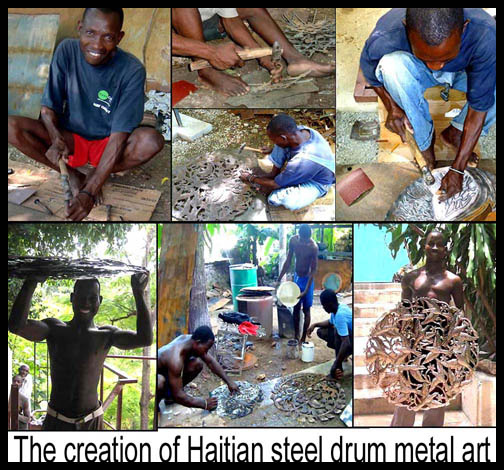 Haitian steel drum metal art - Tropic Accents