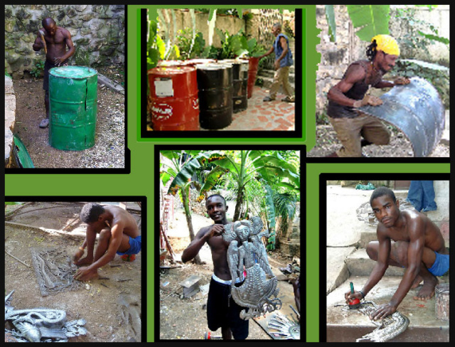 Handcrafted Haitian steel drum metal art - Tropic Accents