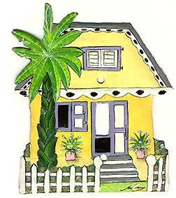 Painted Metal Tropical Caribbean House Switch Plate Cover