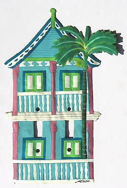 Hand painted metal switch plate cover - Caribbean house design - Tropical Decor