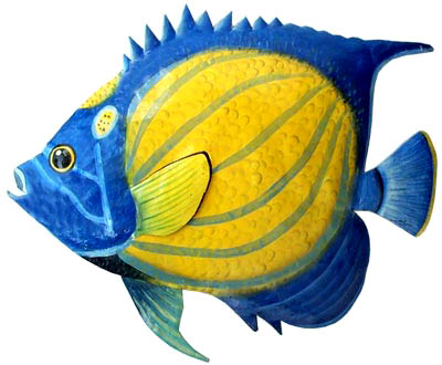 painted metal tropical fish