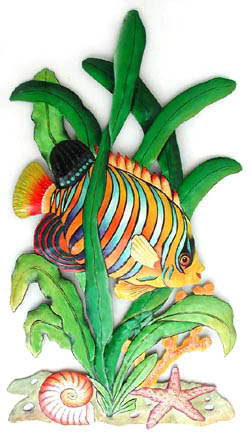 Painted metal tropical fish