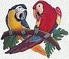 Parrot Painted Metal Art Wall Hanging - Scarlet Macaw -  Haitian Steel Drum Art - 12" x 18"