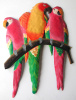 Parrots Metal Wall Art - Hand Painted Metal Tropical Wall Hanging- 24" x 16"