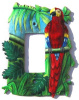 Scarlet Macaw Parrot - Painted Metal Rocker Switchplate Cover - 1 Hole - 5" x 7"