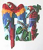 Switchplate - Hand Painted Metal Parrot Light Switch Cover - 2 Holes