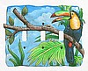 Toucan Electrical Switchplate Cover - Painted Metal Parrot Design