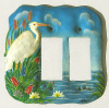 Egret Switchplate Cover - Hand Painted Metal Rocker Light Switch