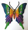 Painted Butterfly Wall Hanging - Metal Outdoor Art   21"