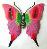 Butterfly Hand Painted Metal Wall Hanging - Tropical Decor 14"