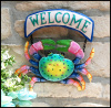 Painted Metal Crab Welcome Sign, Island Decor, Coastal Decor