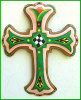 Painted metal cross wall decor, Handcrafted cross, Christian wall hanging - 12 1/2"