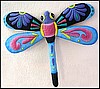 Dragonfly Garden Art Wall Decor - Tropical Wall Hanging - Hand Painted Metal - 20" x 24"