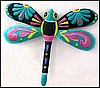 Painted Metal Dragonfly Wall Hanging - Wall Art, Outdoor Tropical Decor - 17 1/2"