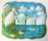 White Egret Painted Metal Switchplate - Triple Light Switch Cover