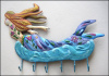 Painted Metal Mermaid Wall Hook - Nautical Design - Tropical Decor