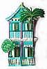 Hand Painted Metal Gingerbread House Wall Hanging -  Island Style - 11" x 17"
