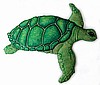 Turtle Hand Painted Metal Wall Art - Tropical Decor Wall Hanging - 23"